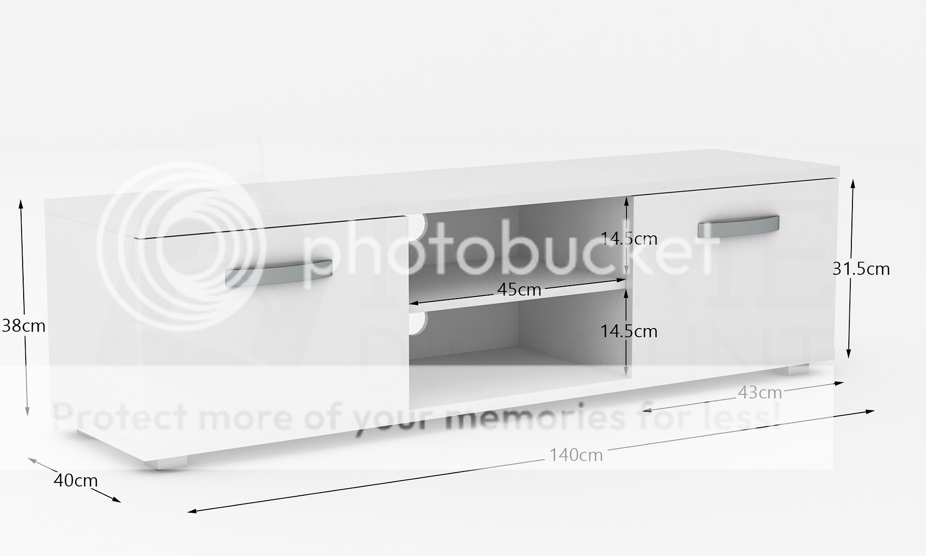 Cosmo Fernsehschrank TV Bank 2 Türen Modern Glanz Matt MDF Schrank Weiß